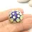 Thumbnail: Blue glass bead with raised dots 15mm, 1pc
