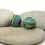 Thumbnail: Violet etched pair glass bead 14mm