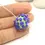 Thumbnail: Green glass bead with raised dots 15mm