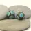 Thumbnail: Grey-Turquoise etched pair glass bead 14mm