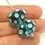 Thumbnail: Teal Green pair glass beads with raised dots 14mm