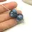 Thumbnail: Teal Green pair lampwork beads with raised dots 14mm