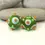 Thumbnail: Green etched pair beads with raised dots