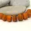 Thumbnail: Orange etched rondelle beads 12mm