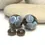 Thumbnail: Black-Violet pair lampwork glass bead 14mm