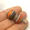Thumbnail: Grey etched pair glass bead 14mm