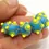 Thumbnail: Turquoise rondelle beads 12mm with raised dots