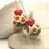 Thumbnail: Black-Red pair lampwork glass bead 14mm