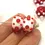 Thumbnail: Red-White rondelle beads 12mm with raised dots