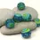 Thumbnail: Artisan glass beads 14mm with polka