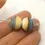 Thumbnail: Ivory etched pair glass bead