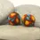 Thumbnail: Turquoise etched pair glass bead 14mm