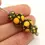 Thumbnail: Dark Gray etched pair beads with polka dot 12mm