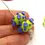 Thumbnail: Blue-Green rondelle beads 12mm with raised dots