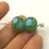 Thumbnail: Green etched pair glass beads with polka dot 14mm