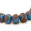 Thumbnail: Blue Turquoise rondelle glass beads 12mm with lava textured