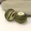 Thumbnail: Olive-Ivory etched pair glass bead 14mm