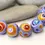 Thumbnail: Artisan donut beads for jewelr with polka