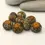 Thumbnail: Yellow Mustard rondelle glass beads 12mm with lava textured