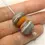 Thumbnail: Yellow etched pair glass bead 14mm