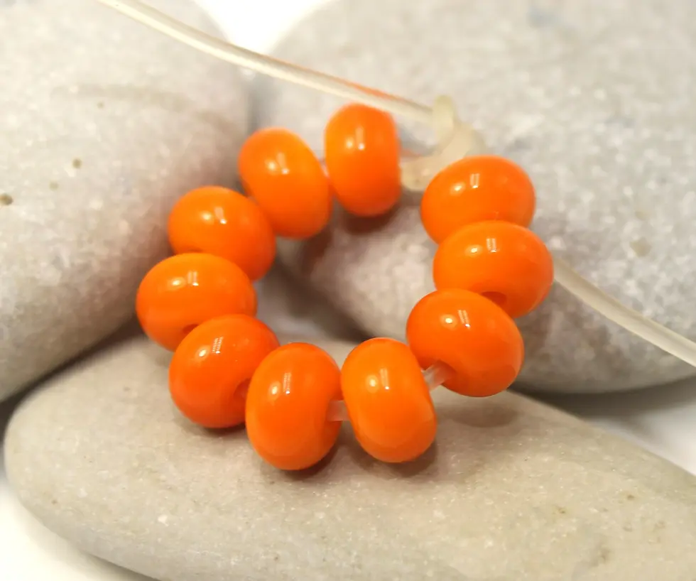 Orange spacer beads
