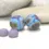 Thumbnail: Lavender etched pair lampwork glass beads 14mm