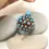 Thumbnail: Brown hollow glass bead with raised dots 20(22)mm