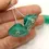 Thumbnail: Teal Green caps beads, Glossy and Etched