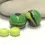 Thumbnail: Black-Green pair lampwork glass bead 14mm