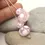 Thumbnail: Rose etched pair glass beads with polka dot 12mm