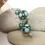 Thumbnail: Grey etched pair glass beads with polka dot 12mm