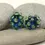 Thumbnail: Turquoise pair glass beads with raised dots 14mm