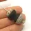 Thumbnail: Teal Green etched pair glass bead 14mm