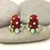 Thumbnail: Red pair cone beads with raised dots
