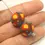 Thumbnail: Turquoise etched pair glass bead 14mm