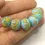 Thumbnail: Turquoise rondelle beads 12mm with lava textured
