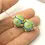 Thumbnail: Green-Blue pair beads with raised dots 14mm