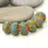 Thumbnail: Yellow rondelle beads 14mm with lava textured