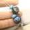 Thumbnail: Dark Violet etched pair glass bead 14mm