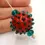 Thumbnail: Burgundy hollow glass bead with raised dots 20(22)mm
