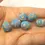 Thumbnail: Turquoise rondelle beads 12mm with lava textured