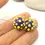 Thumbnail: Blue pair glass beads with raised dots