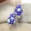 Thumbnail: Blue etched pair beads with polka dot 12mm