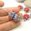 Thumbnail: Turquoise-Lavender Rondelle beads 12mm with raised dots