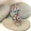 Thumbnail: Teal Green pair beads with raised dots 14mm
