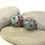 Thumbnail: Teal Green pair beads with raised dots 14mm