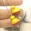 Thumbnail: Yellow-Red pair lampwork glass bead 14mm