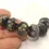 Thumbnail: Black rondelle beads 12mm with lava textured