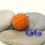 Thumbnail: Orange hollow glass bead with raised dots 20(22)mm