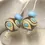 Thumbnail: Brown etched pair lampwork bead 14mm